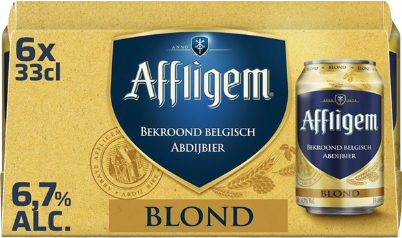 Affligem Blond sixpack met blikjes van 33cl Affligem Blond sixpack met blikjes van 33cl